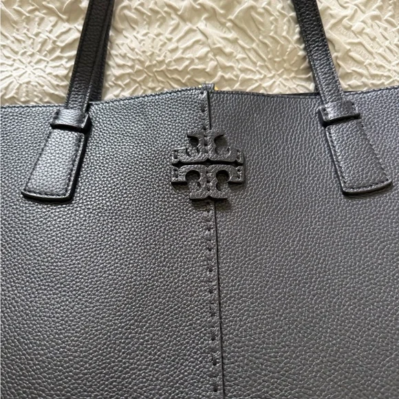 Tory Burch MCGRAW Leather Tote Bag - Picture 3 of 8